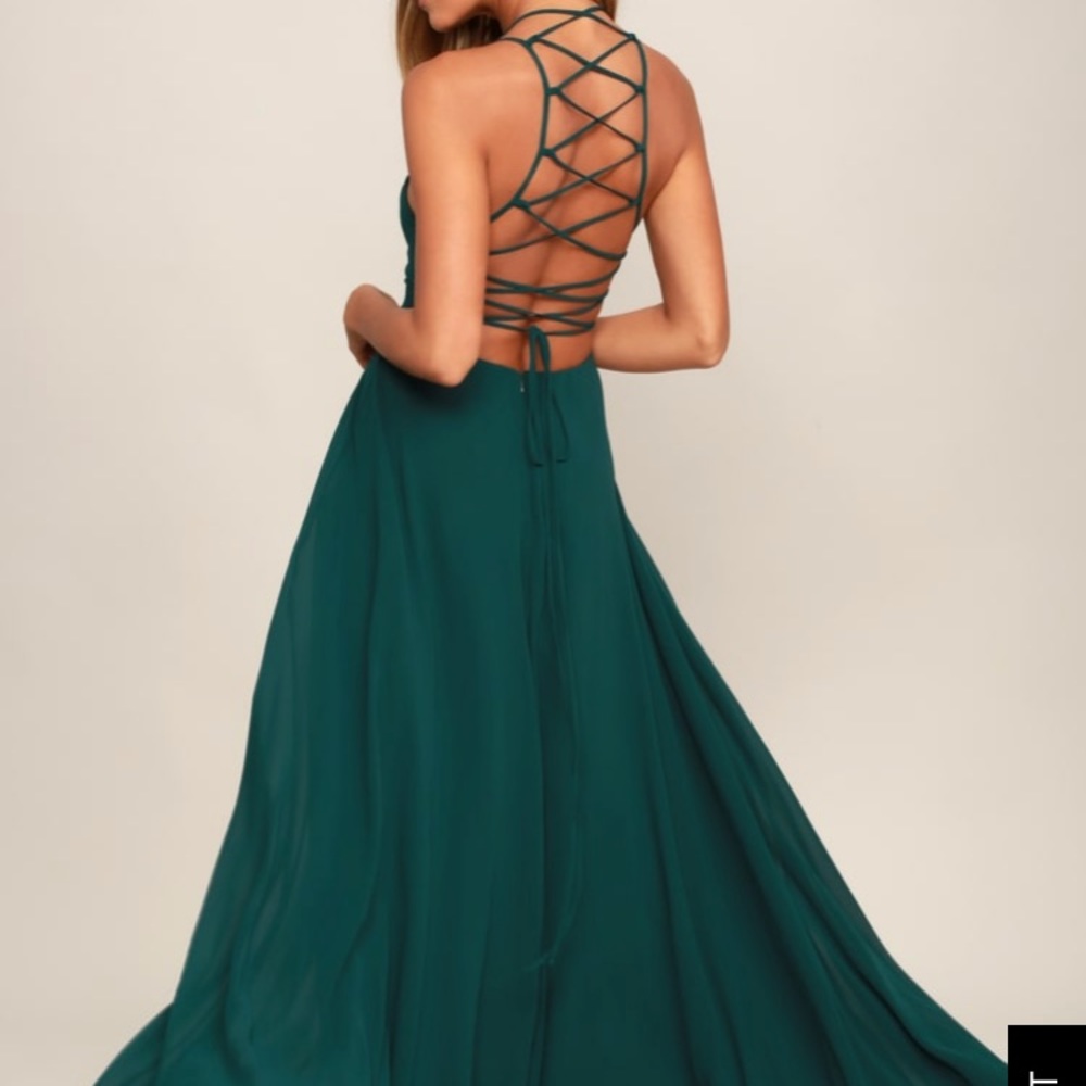 Lulu’s Strappy to be Here Forest Green Dress